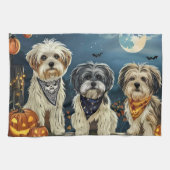Linge De Cuisine Lhasa Apso Halloween Éffrayant (Horizontal)