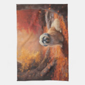 Linge De Cuisine Lhassa Apso à l'automne Leaves automne Inspire (Vertical)