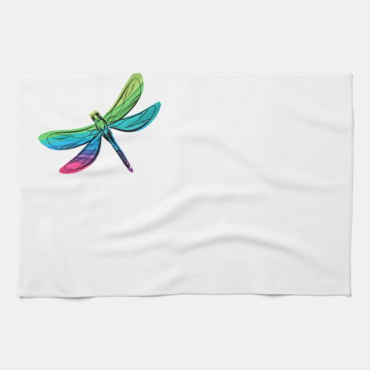Linge De Cuisine Libellule d'arc-en-ciel (Horizontal)