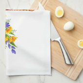 Linge De Cuisine libellule de fleurs jaunes (Quart Plié)