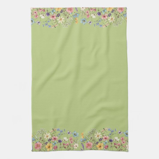 Linge De Cuisine libellule fleur sauvage citron vert et papillon (Vertical)