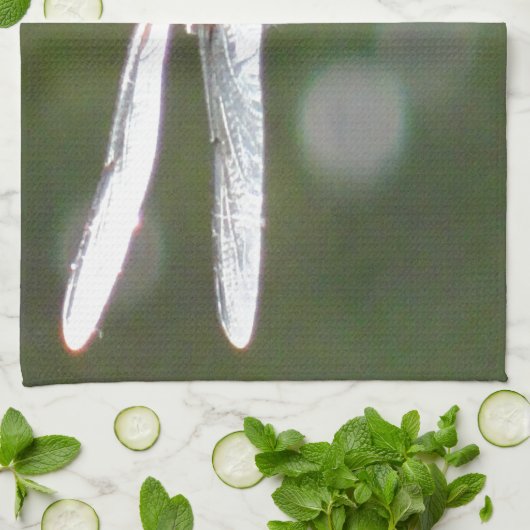 Linge De Cuisine libellule gris clair (Plié)