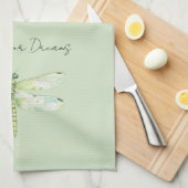 Linge De Cuisine Libellule Vert Citron (Quart Plié)