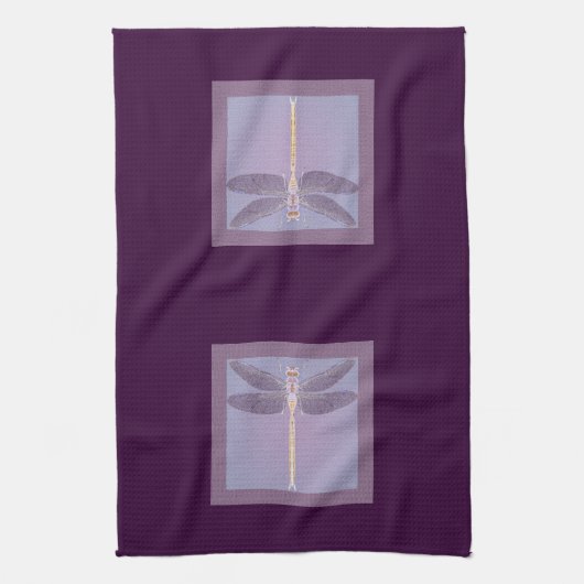 Linge De Cuisine libellule violette (Vertical)