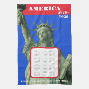 Linge De Cuisine Liberty 1776-2026 Calendrier des Anniversaires USA