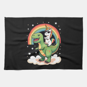 Linge De Cuisine Licorne Arc-en-Ciel Chevauchant T rex - Garçons Fi