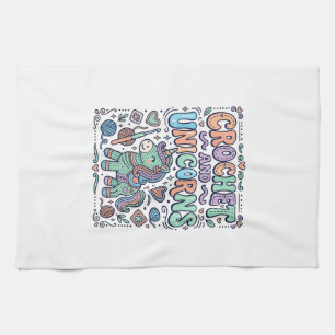 Linge De Cuisine Licorne au Crochet et Autocollant Licorne Kawaii e