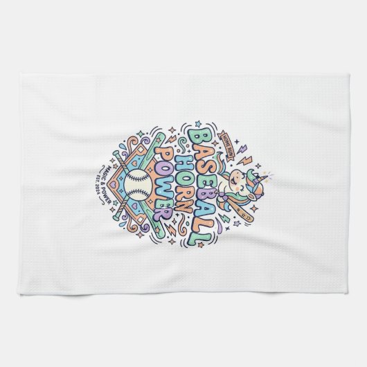 Linge De Cuisine Licorne Baseball Corne Puissance Kawaii Conception (Horizontal)