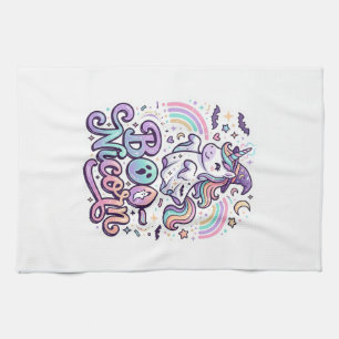 Linge De Cuisine Licorne Boo-licorne Vecteur Premium Vector Design_