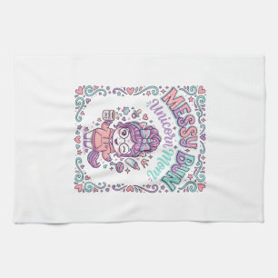 Linge De Cuisine Licorne Chignon Messy Maman Licorne Graphique Rétr