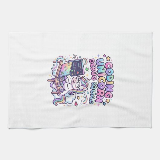 Linge De Cuisine Licorne Coding Licorne Debug Squad Marché Charmant (Horizontal)
