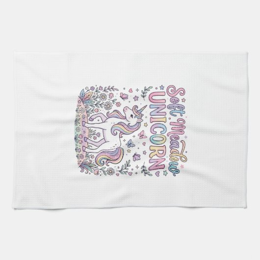 Linge De Cuisine Licorne Douce Prairie Licorne Adorable Conception (Horizontal)