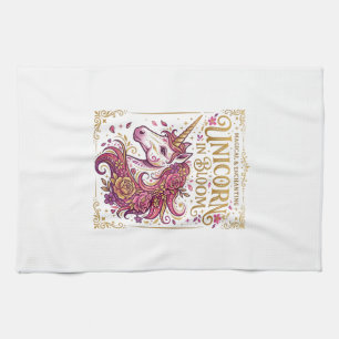 Linge De Cuisine Licorne en fleurs design élégant Zazzle_1