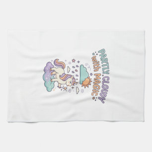 Linge De Cuisine Licorne en partie nuageux avec un T-shirt tendance