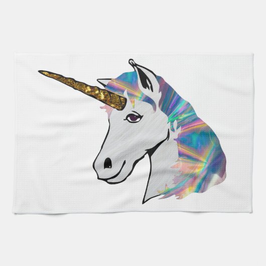 Linge De Cuisine licorne holographique (Horizontal)