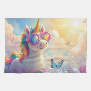 Linge De Cuisine Licorne Mignonne avec Lunettes de Soleil : Magique