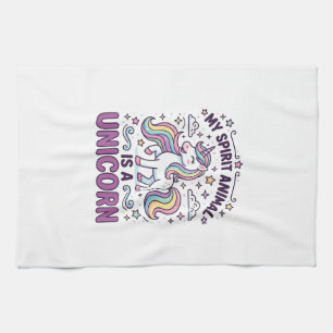 Linge De Cuisine Licorne Mon Animal Spirituel Est une Licorne Typog