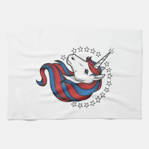Linge De Cuisine Licorne patriotique gravure vintage design vectori