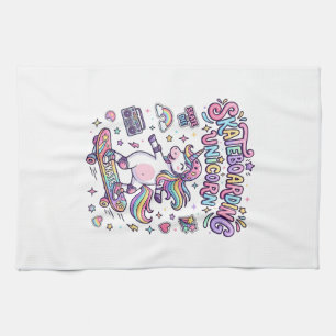 Linge De Cuisine Licorne Skateboarding Licorne Typographie Gras T-S