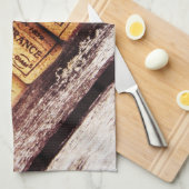 Linge De Cuisine lièges de bouteille de vin français sur la texture (Quart Plié)