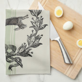 Linge De Cuisine Lièvre français Vintage (Quart Plié)