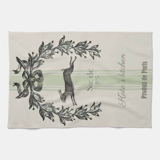 Linge De Cuisine Lièvre français Vintage (Horizontal)