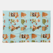 Linge De Cuisine light blue background features cows (Horizontal)