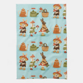 Linge De Cuisine light blue background features cows (Vertical)