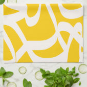 Linge De Cuisine Ligne Abstraite jaune (Plié)