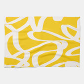 Linge De Cuisine Ligne Abstraite jaune (Horizontal)