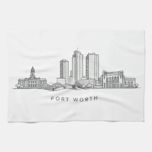 Linge De Cuisine Ligne artistique minimaliste de la skyline de Fort