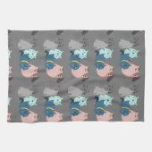 Linge De Cuisine Ligne d'art graphique Dessin Cartoons de chat (Horizontal)