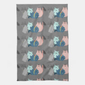 Linge De Cuisine Ligne d'art graphique Dessin Cartoons de chat (Vertical)