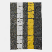 Linge De Cuisine Ligne double jaune blanc (Vertical)