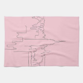 Linge De Cuisine Ligne minimale rose de New York (Horizontal)