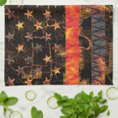 Linge De Cuisine Ligne rouge mince et flammes (Plié)