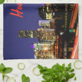 Linge De Cuisine Ligne Skyline de Houston Texas City (Plié)