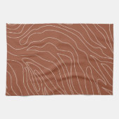 Linge De Cuisine Lignes Abstraites minimes Rouille Terracotta (Horizontal)
