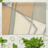 Linge De Cuisine Lignes courbées et tons de terre coupés (Plié)