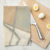 Linge De Cuisine Lignes courbées et tons de terre coupés (Quart Plié)