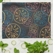 Linge De Cuisine Lignes de Dollar de Sable Rouge Jaune Bleu (Plié)