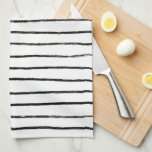 Linge De Cuisine Lignes Encre Chic Main Tirée Bandes Noir & Blanc<br><div class="desc">Décorez votre cuisine avec cette serviette cool avec un motif fait main. Fabrique un grand ménage, anniversaire, jour de mère ou cadeau mariage! Vous pouvez le customiser, modifier les couleurs arrière - plans et ajouter du texte. Consultez ma boutique pour plus de couleurs et de motifs ou dites-moi si vous...</div>