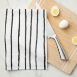 Linge De Cuisine Lignes Encre Chic Main Tirée Bandes Noir & Blanc<br><div class="desc">Décorez votre cuisine avec cette serviette cool avec un motif fait main. Fabrique un grand ménage, anniversaire, jour de mère ou cadeau mariage! Vous pouvez le customiser, modifier les couleurs arrière - plans et ajouter du texte. Consultez ma boutique pour plus de couleurs et de motifs ou dites-moi si vous...</div>