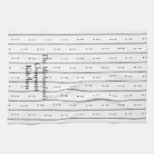 Linge De Cuisine Lignes et points noirs Abstraits sur le design bla (Horizontal)