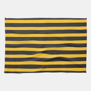 Linge De Cuisine Lignes géométriques horizontales jaunes noires Abe