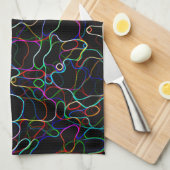 Linge De Cuisine Lignes multicolores néon (Quart Plié)