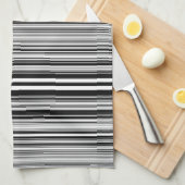 Linge De Cuisine Lignes noires et blanches (Quart Plié)
