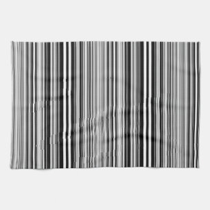 Linge De Cuisine Lignes noires et blanches