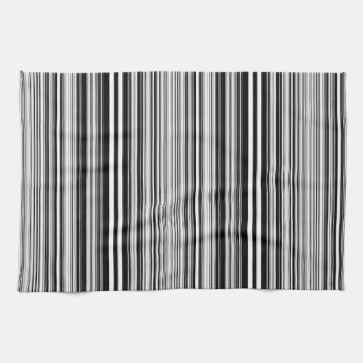 Linge De Cuisine Lignes noires et blanches (Horizontal)