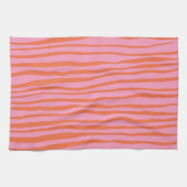 Linge De Cuisine Lignes ondulées verticales rétro - pastel orange e (Horizontal)